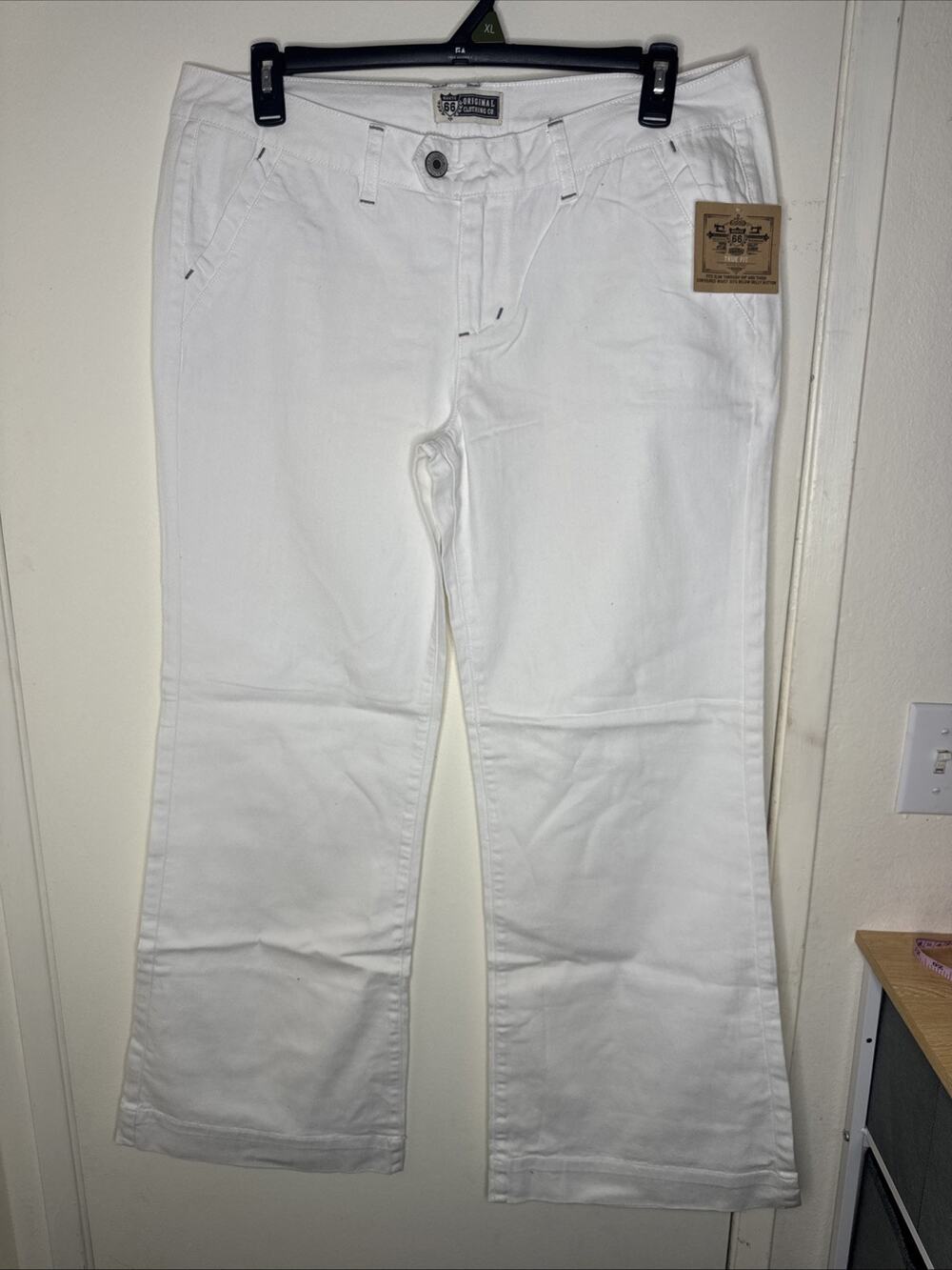 VTG Route 66 Jeans Womens Size 15/16 White Denim Stretch Flare Y2K Bellbottoms